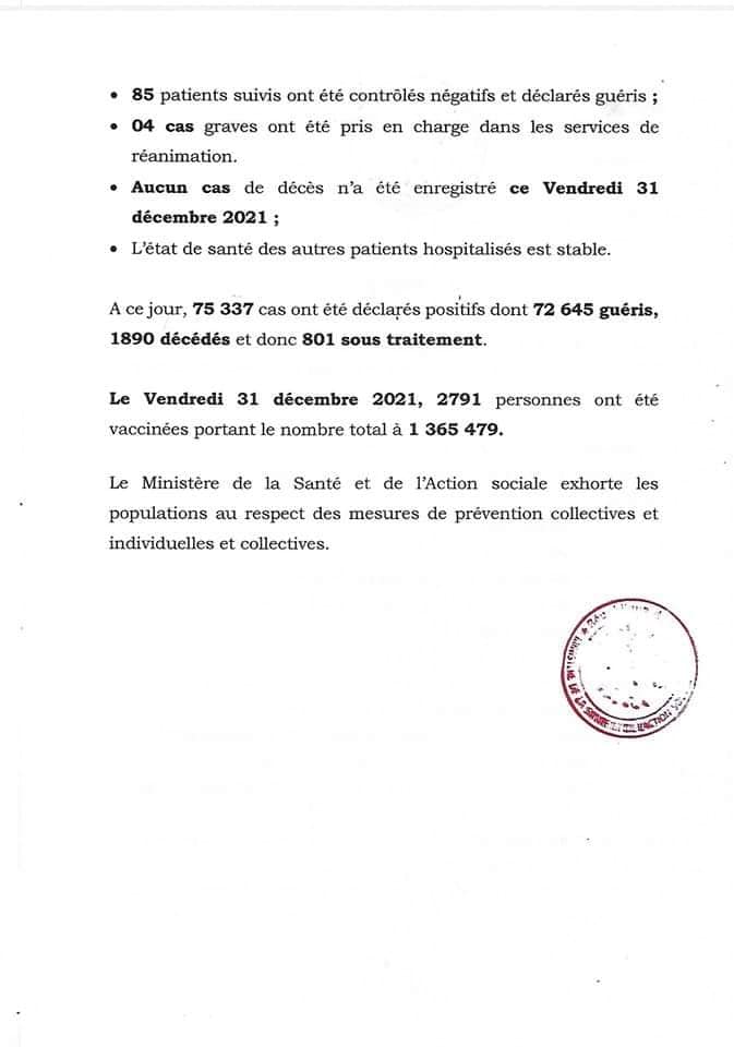 Covid-19 : Zéro décès, 282 nouveaux cas et 801 sous traitement, ce samedi !