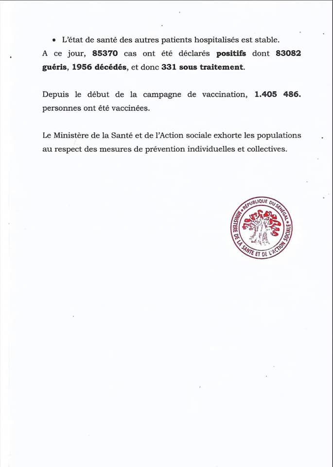 Covid-19 : Zéro décès, 24 nouveaux cas et 331 sous traitement, ce samedi !