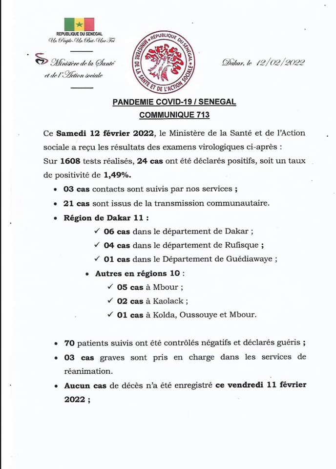 Covid-19 : Zéro décès, 24 nouveaux cas et 331 sous traitement, ce samedi !