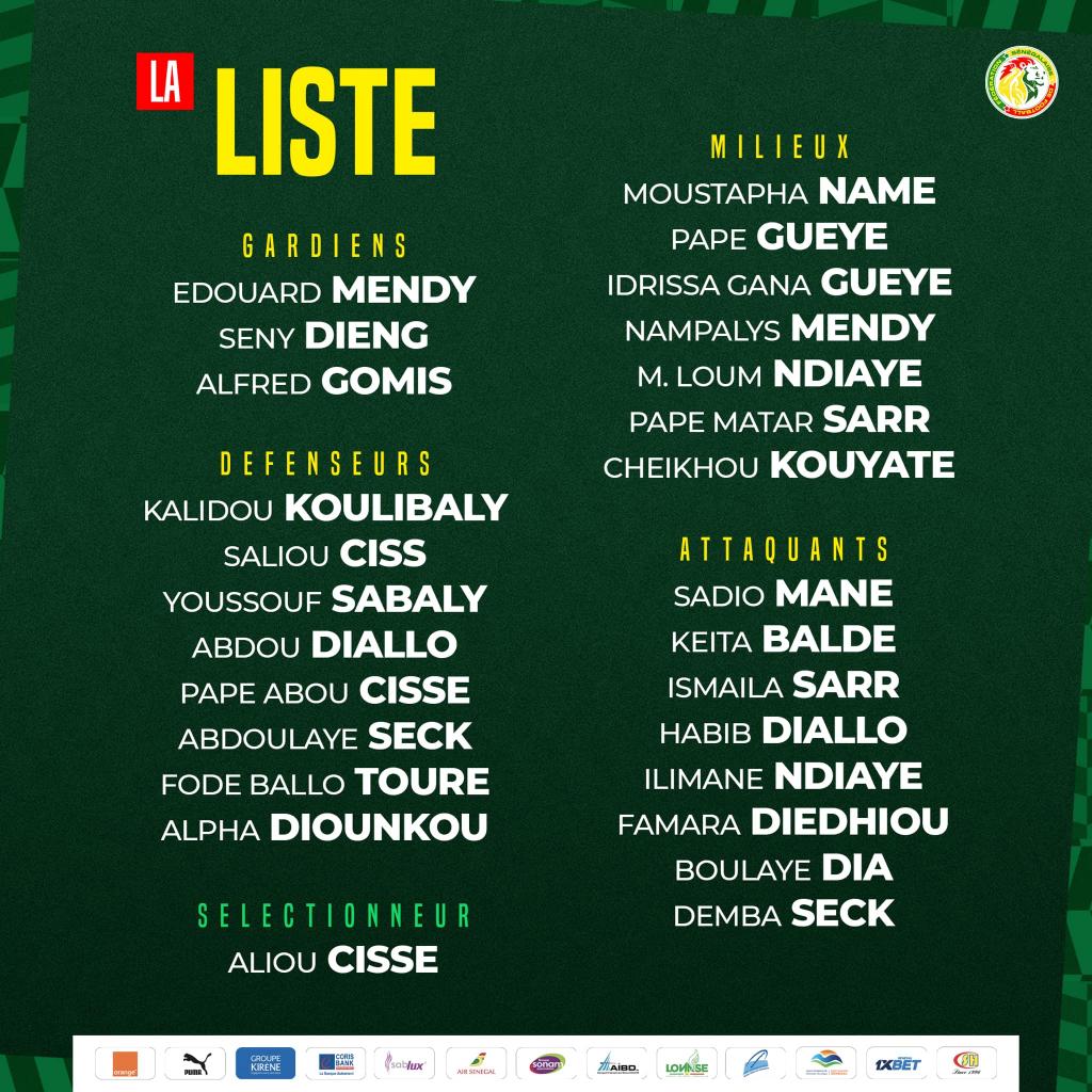 Liste des 26 Lions : Aliou Cissé convoque trois (3) nouveaux