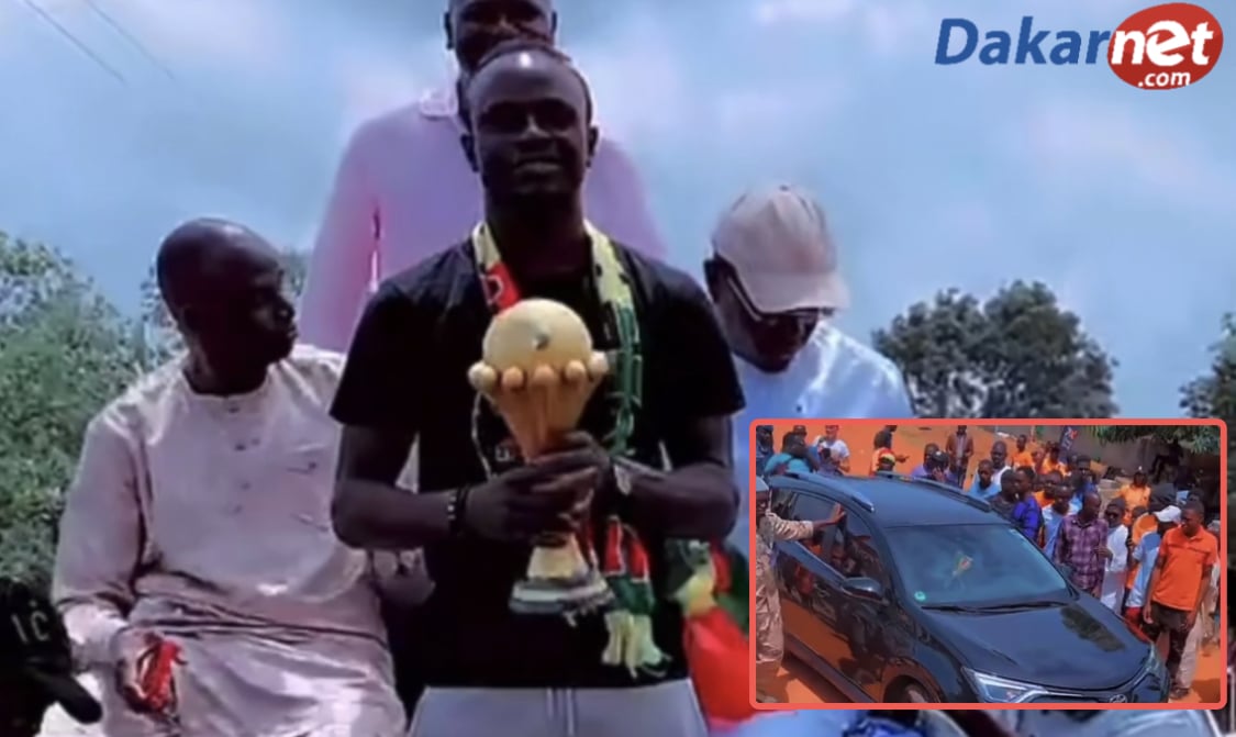Vidéo: Bambali a accueilli en héros Sadio Mané avec le Trophée de la CAN « folle ambiance dans le village