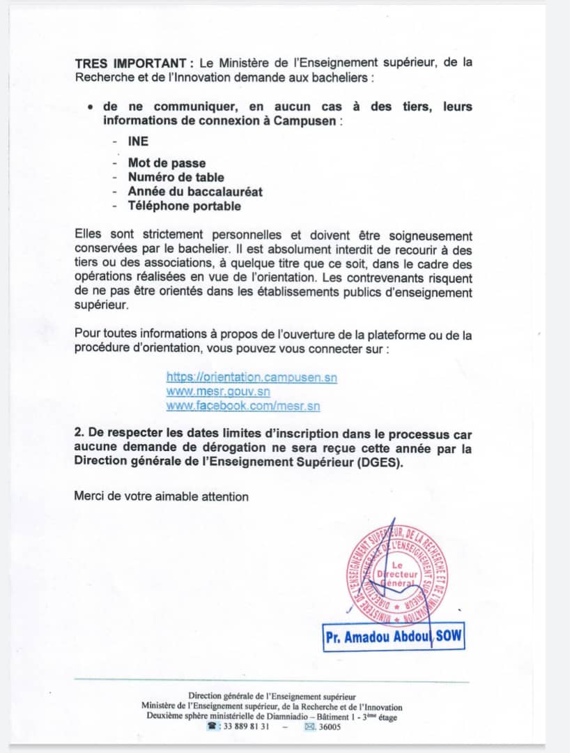 Orientations des bacheliers 2022 : La plateforme Campusen accessible à partir de ce samedi