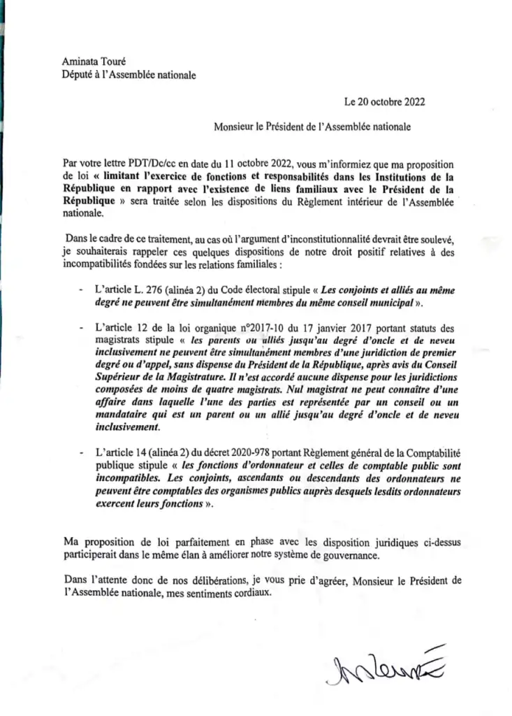 Népotisme dans les institutions : Mimi écrit encore à Amadou Mame Diop