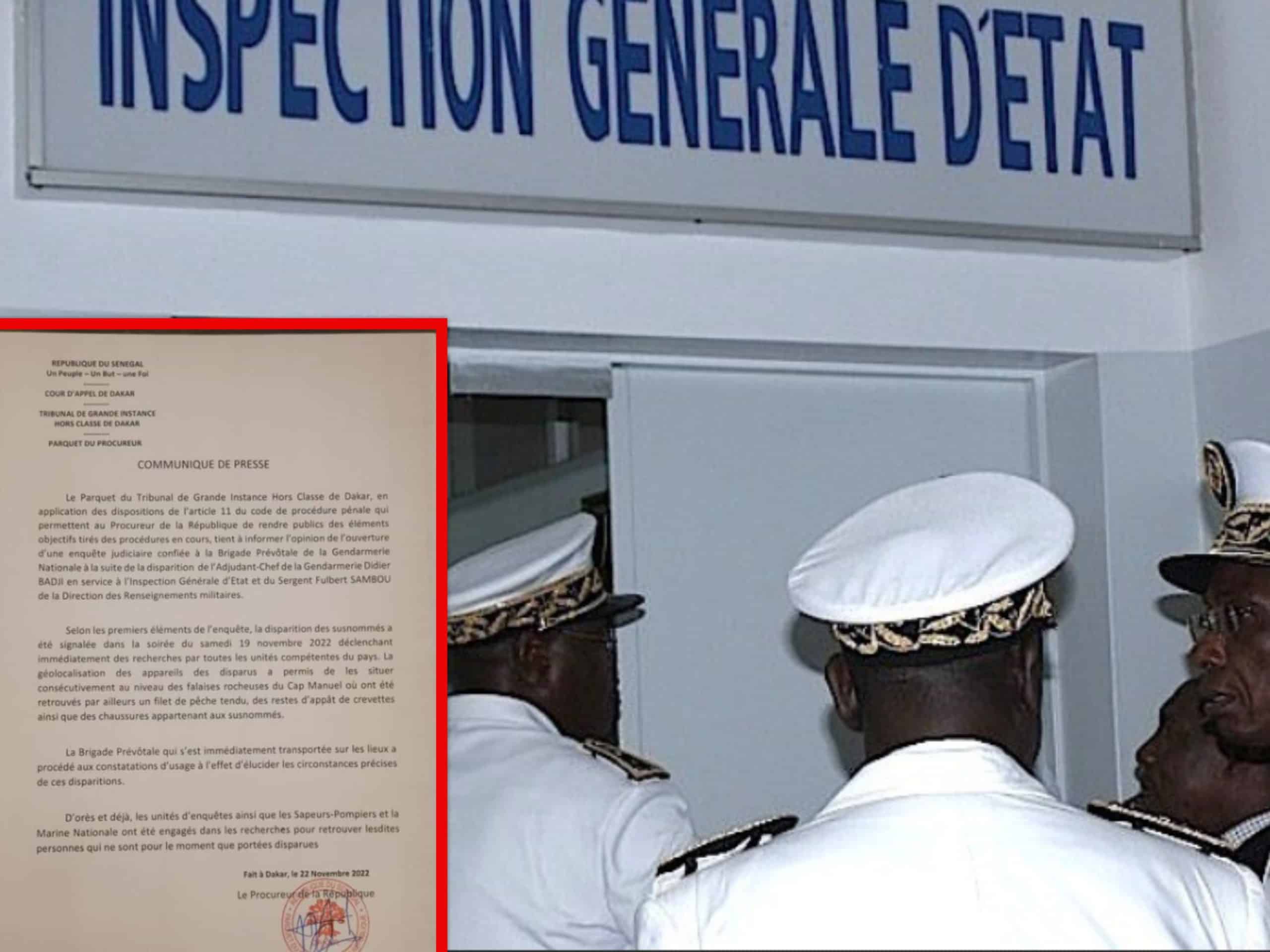 Urgent : Disparition mystérieuse de deux gendarmes en poste à l'IGE et à la DRM (Document)