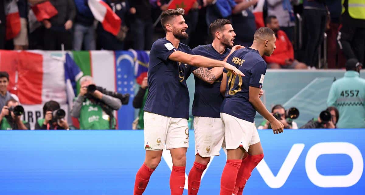 La France ouvre le score face au Maroc (1-0).