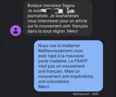 Mouvement anti-français : Guy M Sagna rabat le caquet à une journaliste en quête d'interview !