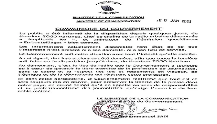 Cameroun : Les autorités réagissent à la disparition du journaliste Martinez Zogo