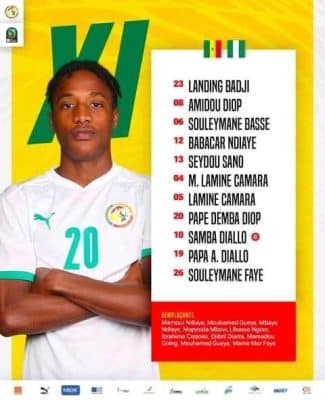 CAN U20 – Sénégal vs Nigéria : Landing Badji prend la place de Mamour Ndiaye .