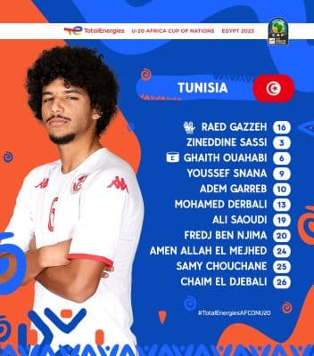 CAN-U20 : Les compositions officielles Gambie vs Tunisie