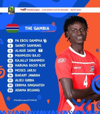 CAN-U20 : Les compositions officielles Gambie vs Tunisie