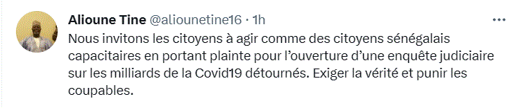 Milliards de la Covid-19 détournés : Alioune Tine appelle les citoyens à porter plainte...