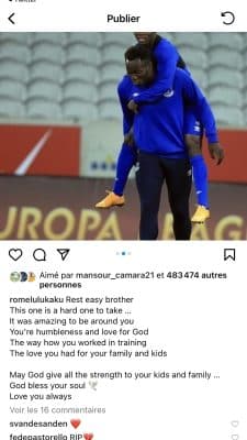 Témoignage émouvant de Lukaku à Atsu “JE T’AIME POUR TOUJOURS"