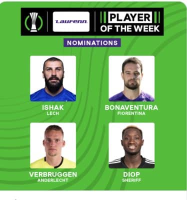 Ligue Europa Conférence : Mouhamed Diop nommé pour le prix du meilleur joueur de la semaine