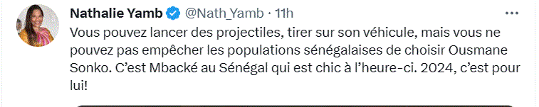 Nathalie Yamb raille Macky: "Vous ne pouvez pas empêcher les populations de choisir Sonko"