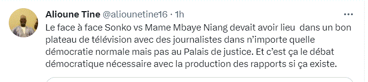 Sonko vs Mbaye Mbaye : "Le face à face devait avoir lieu dans un bon plateau de télévision..." (Alioune Tine)