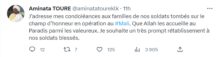 Jambars tués au Mali : Les condoléances de Mimi Touré