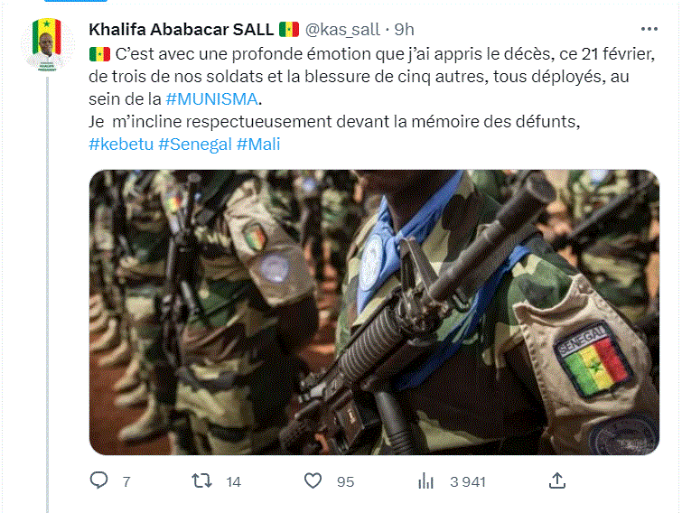 Jambars tués au Mali : Khalifa Sall "profondément" ému