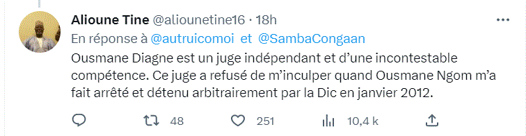 Cour Suprême : Alioune Tine magnifie l'indépendance et la compétence du Premier avocat général