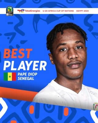 CAN U20: Pape Demba Diop, élu meilleur joueur de la phase de poule