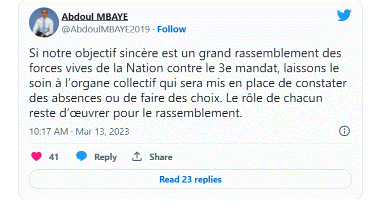 Lutte Contre Le 3e Mandat Le Rôle De Chacun Reste Dœuvrer Pour Le