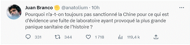 Covid-19 : "Pourquoi n’a-t-on toujours pas sanctionné la Chine...?" (Juan Branco)