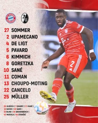 Coupe d’Allemagne : Sadio Mané et Bouna Sarr sur le banc face à Fribourg.