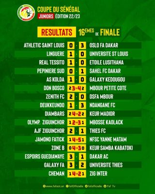 Coupe du Sénégal : Voici les qualifiés pour les huitièmes de finale