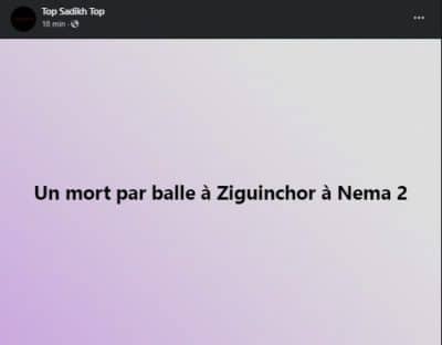 Dernière Minute: "02 m0rts enregistrés" à Ziguinchor & à Keur Mbaye Fall