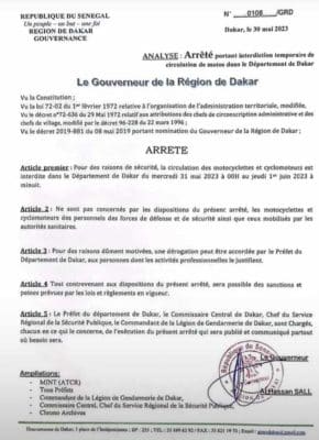 Verdict Procès Adji Sarr - Sonko ce 01 juin : les deux roues interdites de circulation pendant 24h