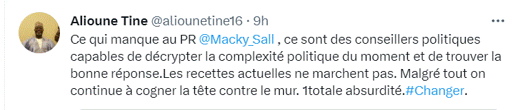 Alioune Tine : "Ce qui manque au président Macky Sall..."