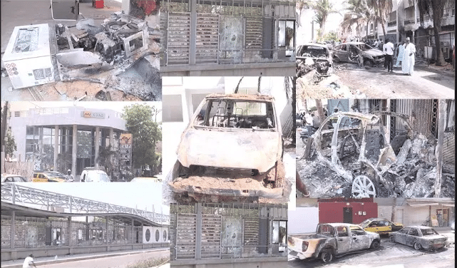 Retour sur les lieux : 10 voitures dont un corbillard inc£ndiés, 2 stations att@qués (Vidéo)