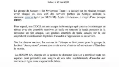 Cyber attaque présidence : Pourquoi "Mysterious" avertit Macky ?