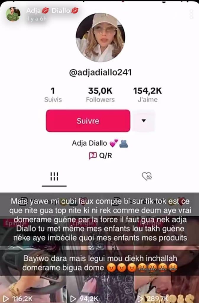 (Vidéo+photos): Adja Diallo pète les plombs et in$ulte grave sur les réseaux sociaux: Découvrez les raisons