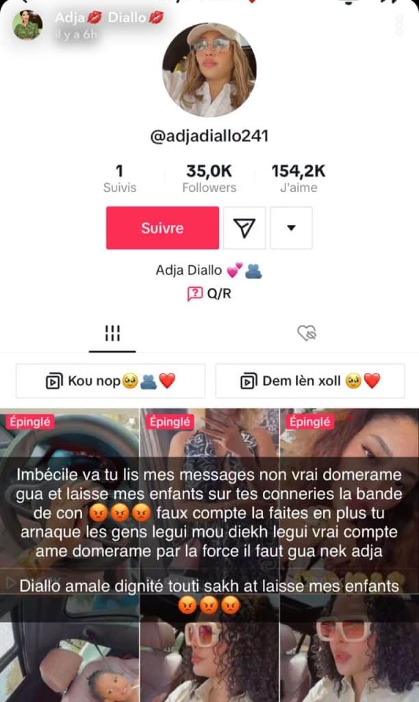(Vidéo+photos): Adja Diallo pète les plombs et in$ulte grave sur les réseaux sociaux: Découvrez les raisons