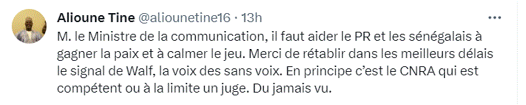 Signal coupé : Alioune Tine demande à Moussa B. Thiam de rendre à Walf sa "voix"