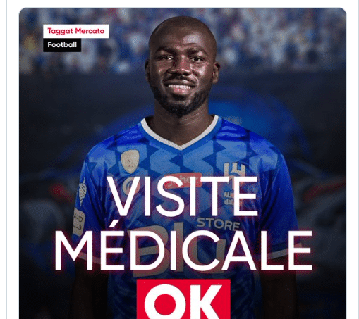 Mercato – Al Hilal: Kalidou Koulibaly a passé avec succès sa visite médicale
