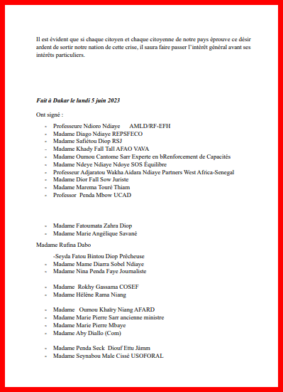 Stabilité du Sénégal : le Cri de cœur des femmes