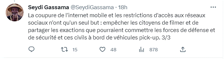 Coupure de l'internet : La grosse révélation de Seydi Gassama