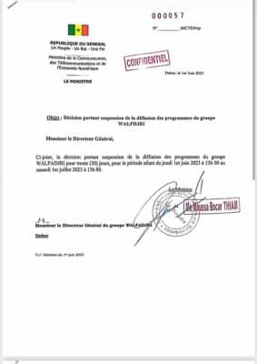 Urgent : Le signal de Walf suspensu pour 01 mois