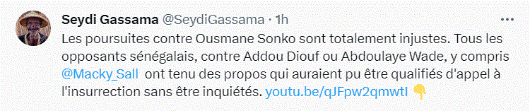 Seydi Gassama : "Les poursuites contre Sonko sont totalement injustes"