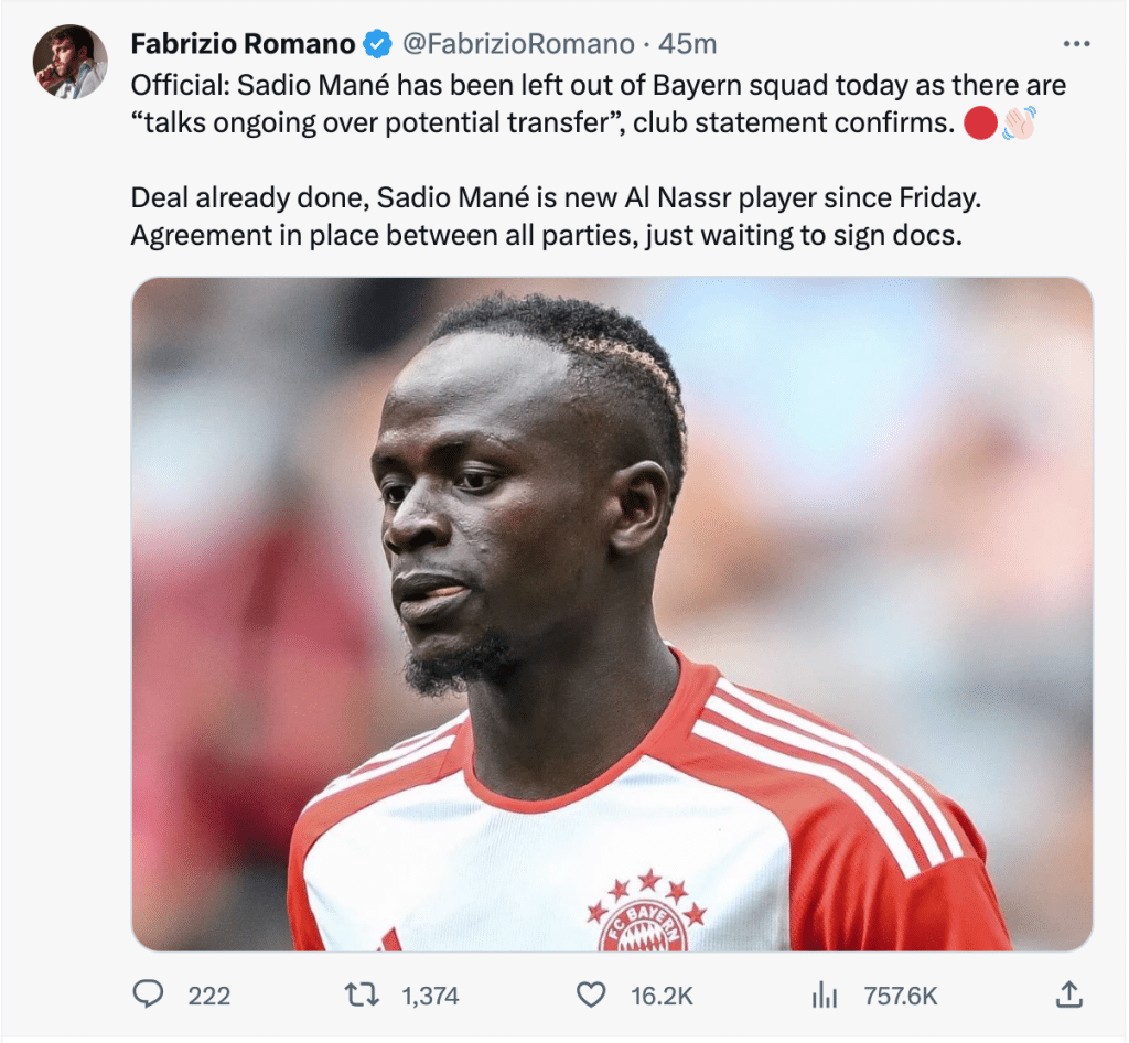 Sadio Mané tourne la douloureuse page du Bayern !