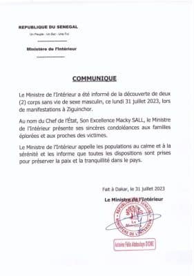 Manifestations : deux décès à Ziguinchor, Antoine Diome appelle à la sérénité