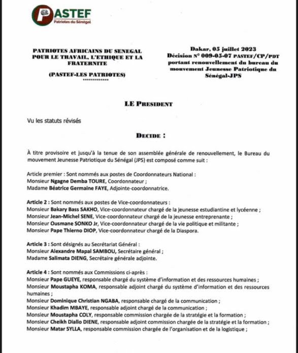 Pastef : Sonko acte son ''remaniement''