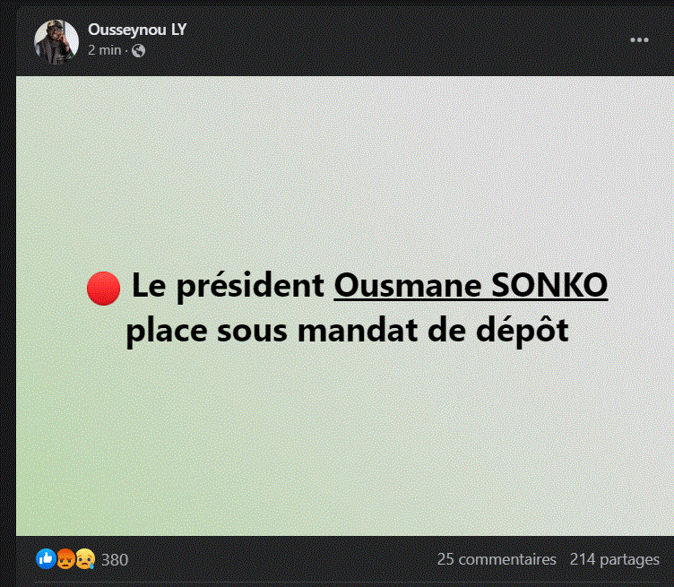 Urgent : Ousmane Sonko envoyé en prison