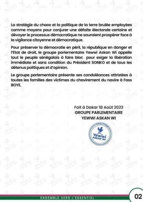 Hospitalisation de Sonko : les députés de YAW tiennent Macky Sall comme « unique responsable de tout ce qui adviendra »