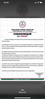 Évacuation aux urgences de Sonko : YAW tient responsable l'Etat de tout ce qui adviendra