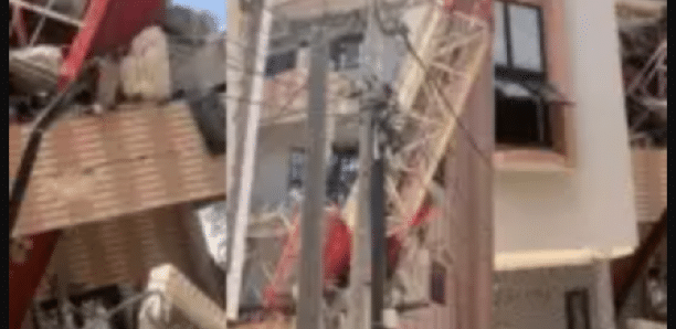 Ouakam : une grue s'effondre sur immeuble et fait 4 blessés