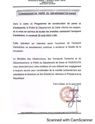 Circulation : Mise en service des bretelles ceinturant l'autopont Cambérène, vendredi