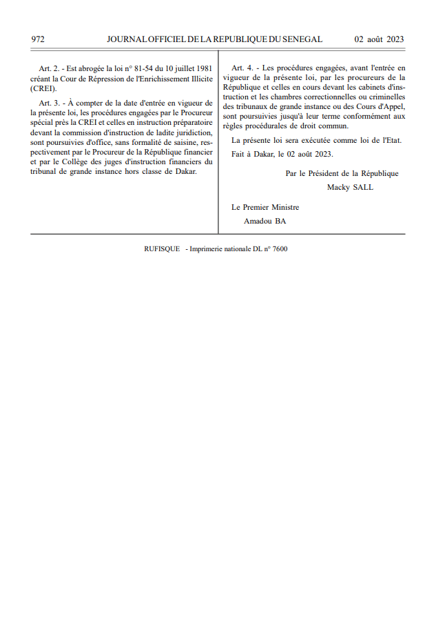 Officiel: Khalifa Sall et Karim Wade peuvent être candidat aux prochains élections présidentielles (Document)