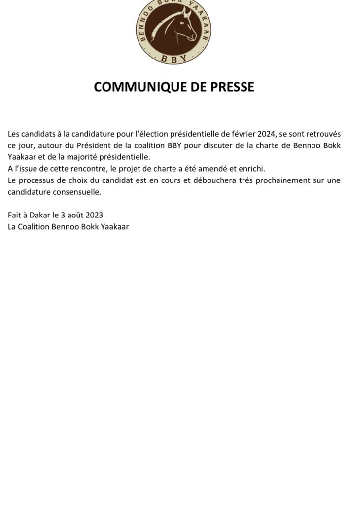 Dernière Minute: du nouveau sur le choix du candidat de Benno (Communiqué)